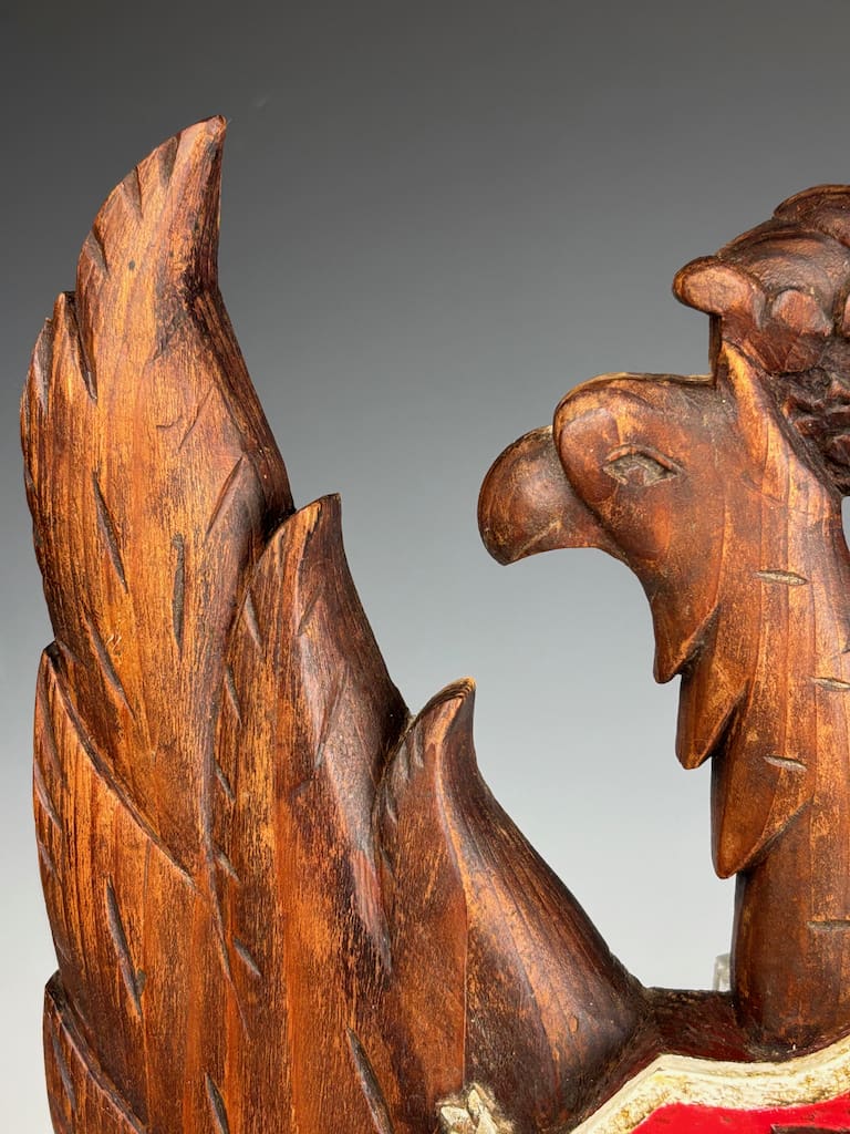 King Charles Spanish Toledo Coat of Arms &ndash; Hand-Carved Double-Headed Eagle Heraldic Shield