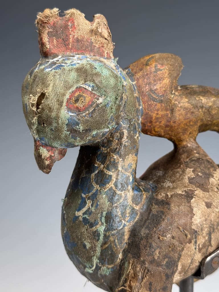 19th Century Chinese Mythical Animal Carving &ndash; Rooster Horse with Dragon Tail