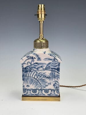 19th Century English Aesthetic Movement Ceramic 'House' Lamp Base with Orientalist Decoration
