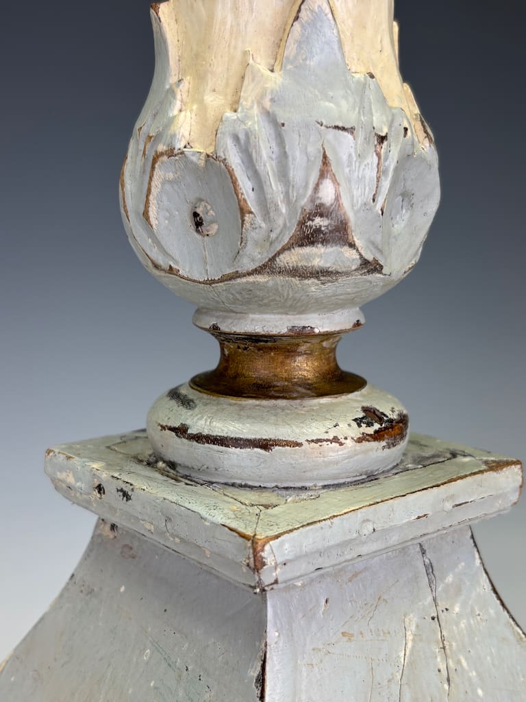 A Swedish Carved Wooden Candlestick, Circa 1870