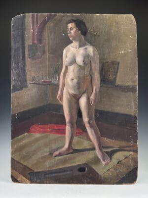 Antique Art | Geoffrey Underwood – Standing Female Nude in Studio (c. 1950)