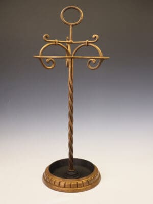 Fine Gilded Hand-Forged Wrought Iron Stick or Umbrella Stand