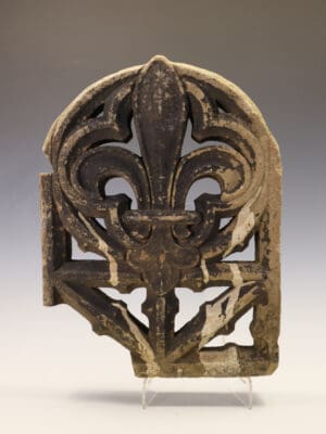 A Finely Carved Gothic Revival Sandstone Architectural Fragment with Fleur-de-Lis Motif