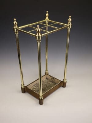 Elegant Edwardian Brass Umbrella / Stick Stand c 1900