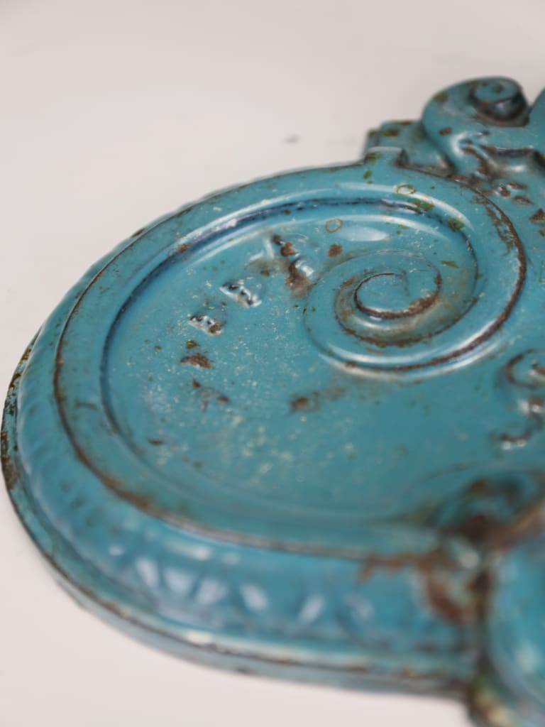 Exceptional Late 19th Century French Cast Iron Stick Stand with Green Enamel Finish (Circa 1880)