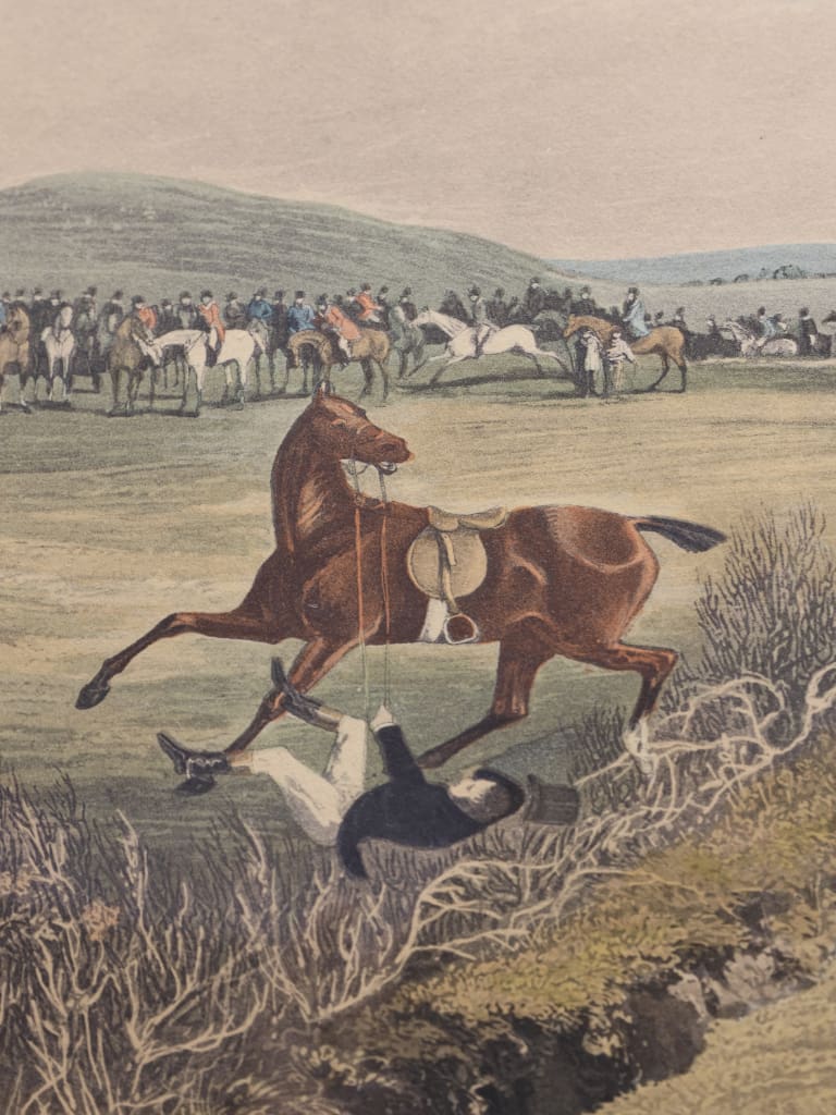Grand Leicestershire Steeple Chase: "The Climax of Disaster" by Alken & Bentley, 1830