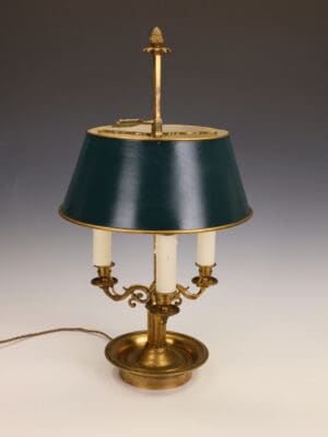 19th-Century French Three-Arm Bouillotte Table Lamp
