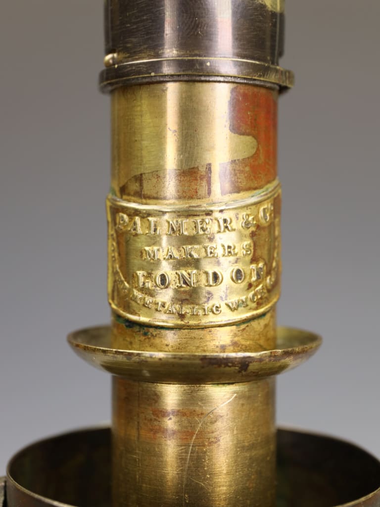 William IV Brass Patent Candlestick by Palmer & Co, London