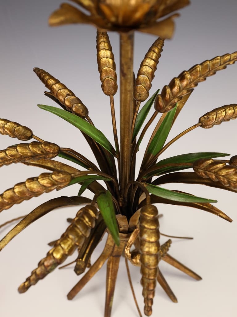 Fine French Gilt Bronze Harvest Table Lamp, Circa 1950