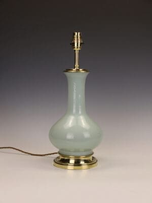 A Superb 19th Century French Celadon Porcelain Table Lamp