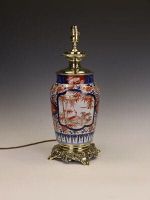 A Charming Meiji Period Japanese Imari Porcelain Table Lamp