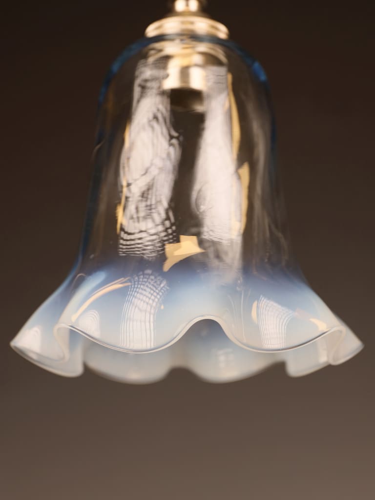 Pair of Art Nouveau Hand-Blown Opaline Glass Pendant Lights, circa 1900&ndash;1915