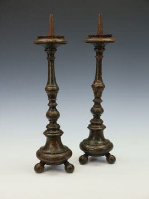 A Rare Pair of French Altar Candlesticks