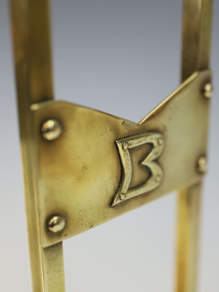 A Rare Pair of Brass Candlesticks, Attributed to the Margaret Gilmour School