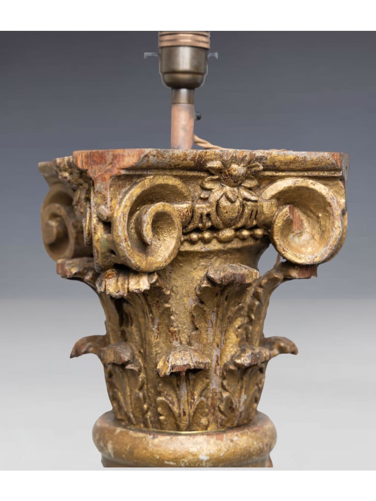 A Fine Pair of Neoclassical Floor-Standing Corinthian Column Lamps