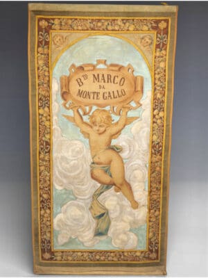 A Monumental Italian Devotional Painted Tapestry, 18th Century