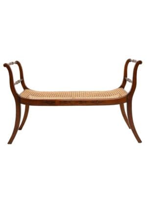 A Fine Regency Painted and Caned Window Seat, circa 1815