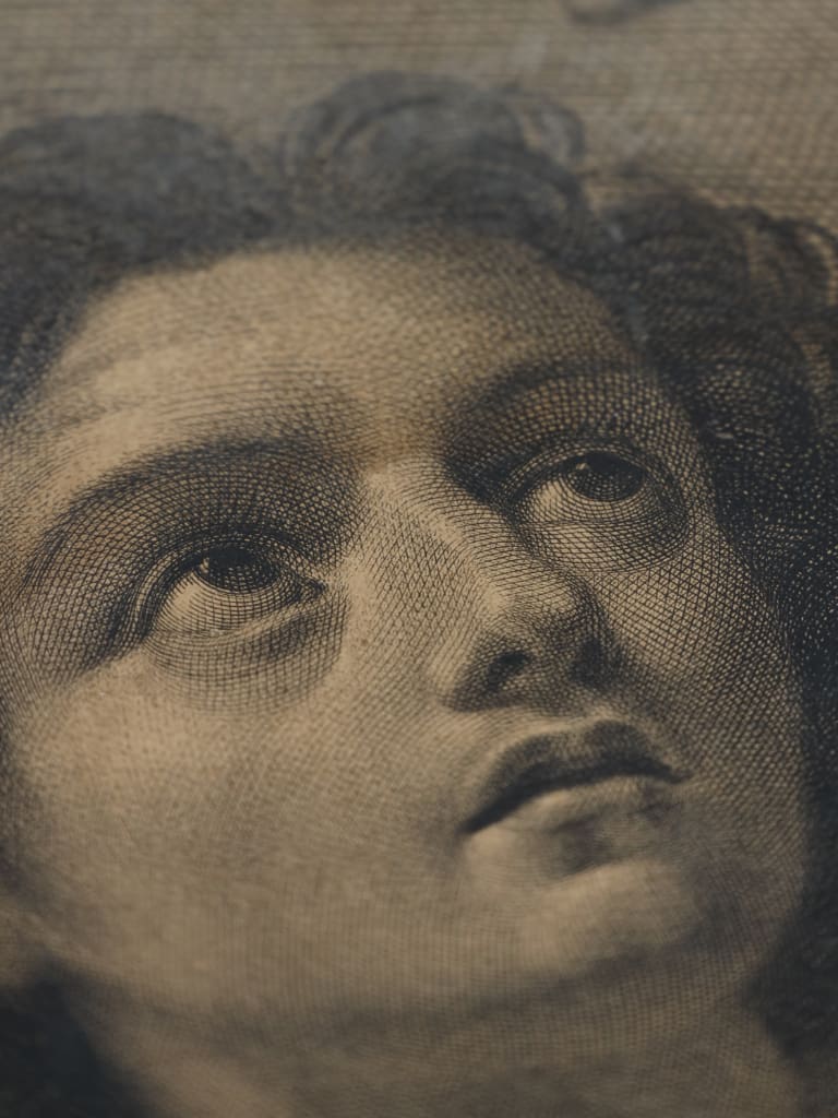 A Rare 17th Century Engraving: Saint Sebastian on "Chain-Laid" Paper