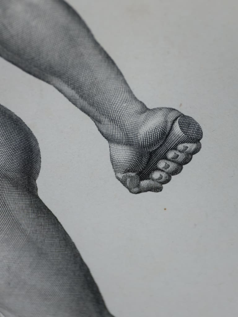 This striking engraving represents a "Heroic" study of the Borghese Gladiator, an iconic Hellenistic marble sculpture. Published in Paris by Danlos A&icirc;n&eacute;, a well-known 19th-century print dealer, the work is a collaboration between the draughtsman Granger, the engraver Alexis Girardet, and the renowned master-printer Chardon A&icirc;n&eacute;.