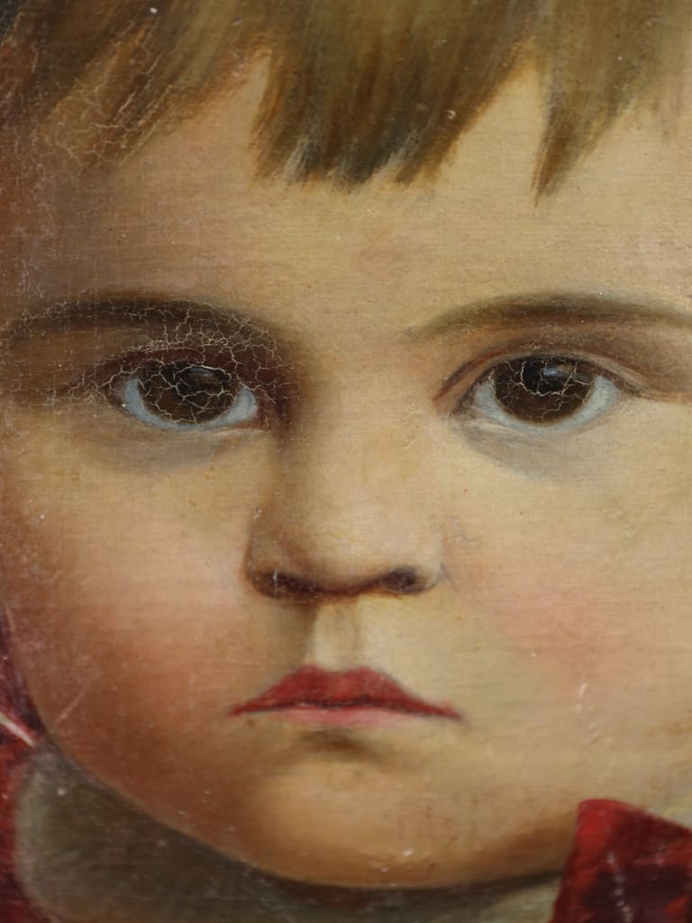 An Late-Victorian Oil Portrait of a Young Child in a Pastoral Landscape