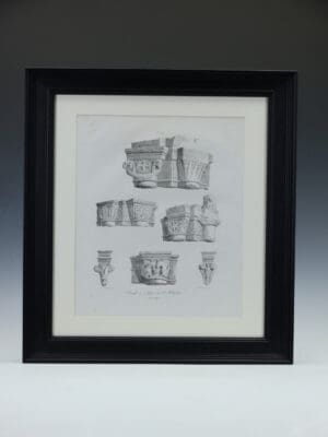 Architectural Lithograph Study: St. Hildebert, Gournay - Fragonard 1822 (Plate 107)