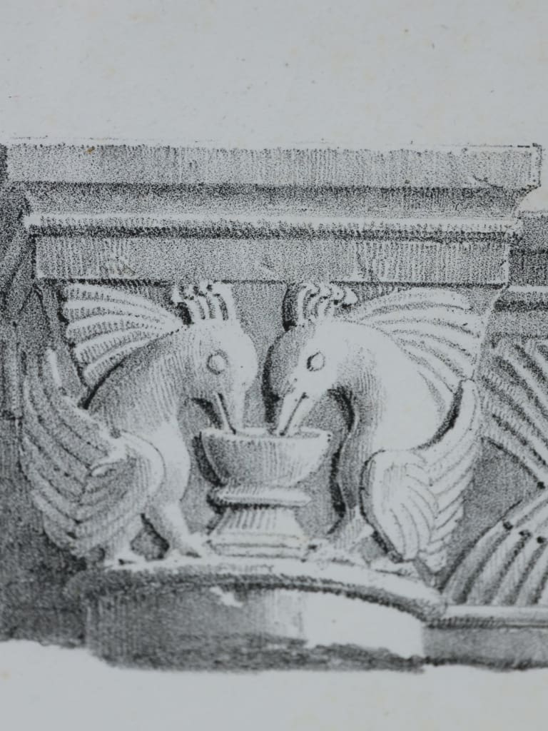 Architectural Lithograph Study: St. Hildebert, Gournay - Fragonard 1822 (Plate 107)